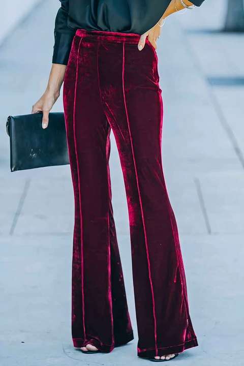VELVET HIGH RISE FLARED PANT