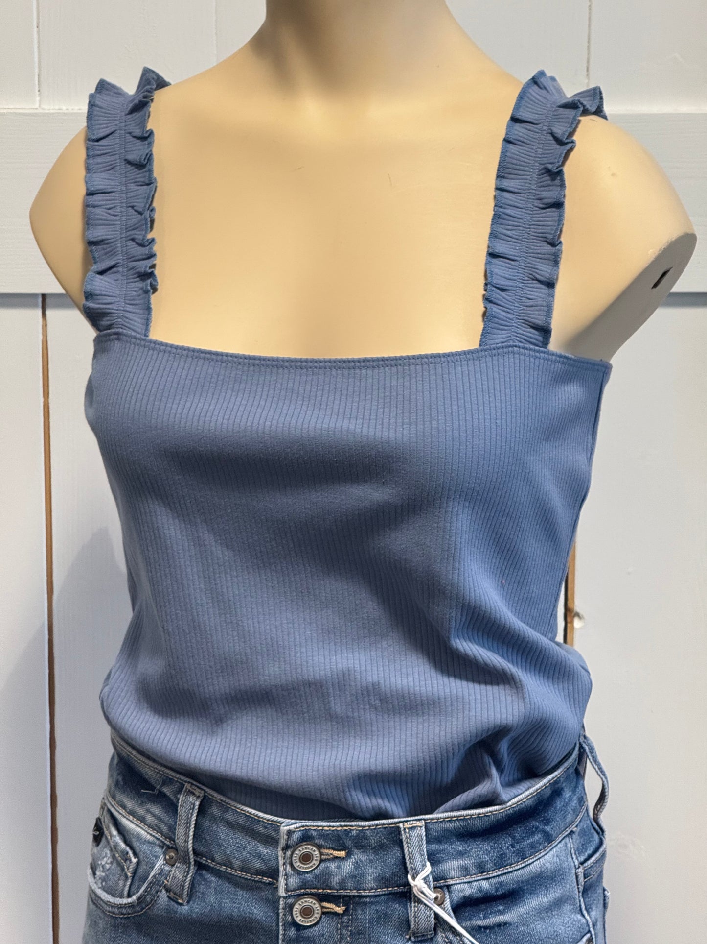 HAZEL RIBBED RUFFLE BODYSUIT