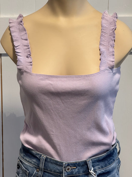 HAZEL RIBBED RUFFLE BODYSUIT