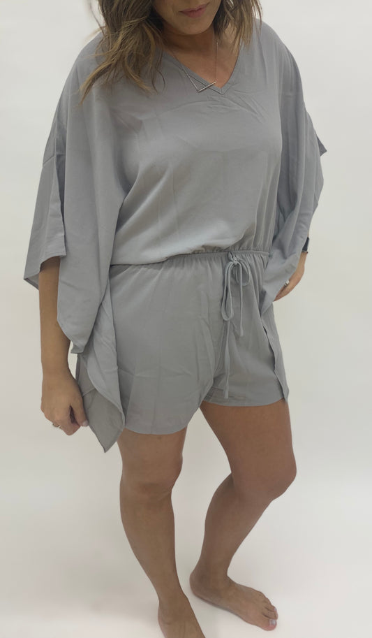 CUTE AS CAN BE ROMPER IN GREY