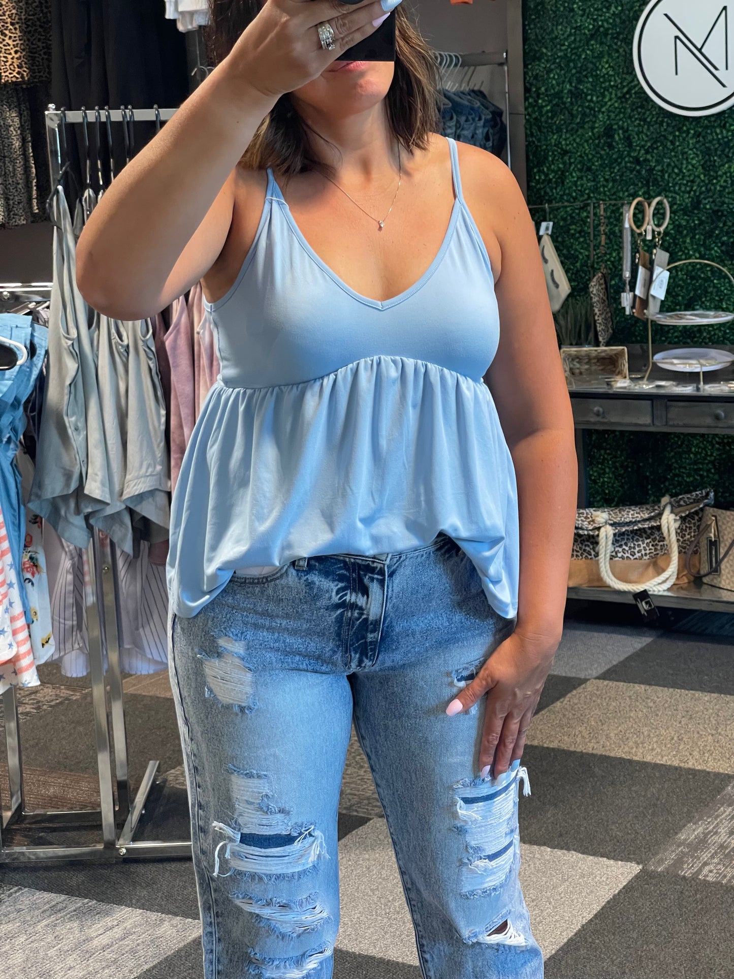 SWEET SUMMER SPAGHETTI STRAP - LIGHT BLUE