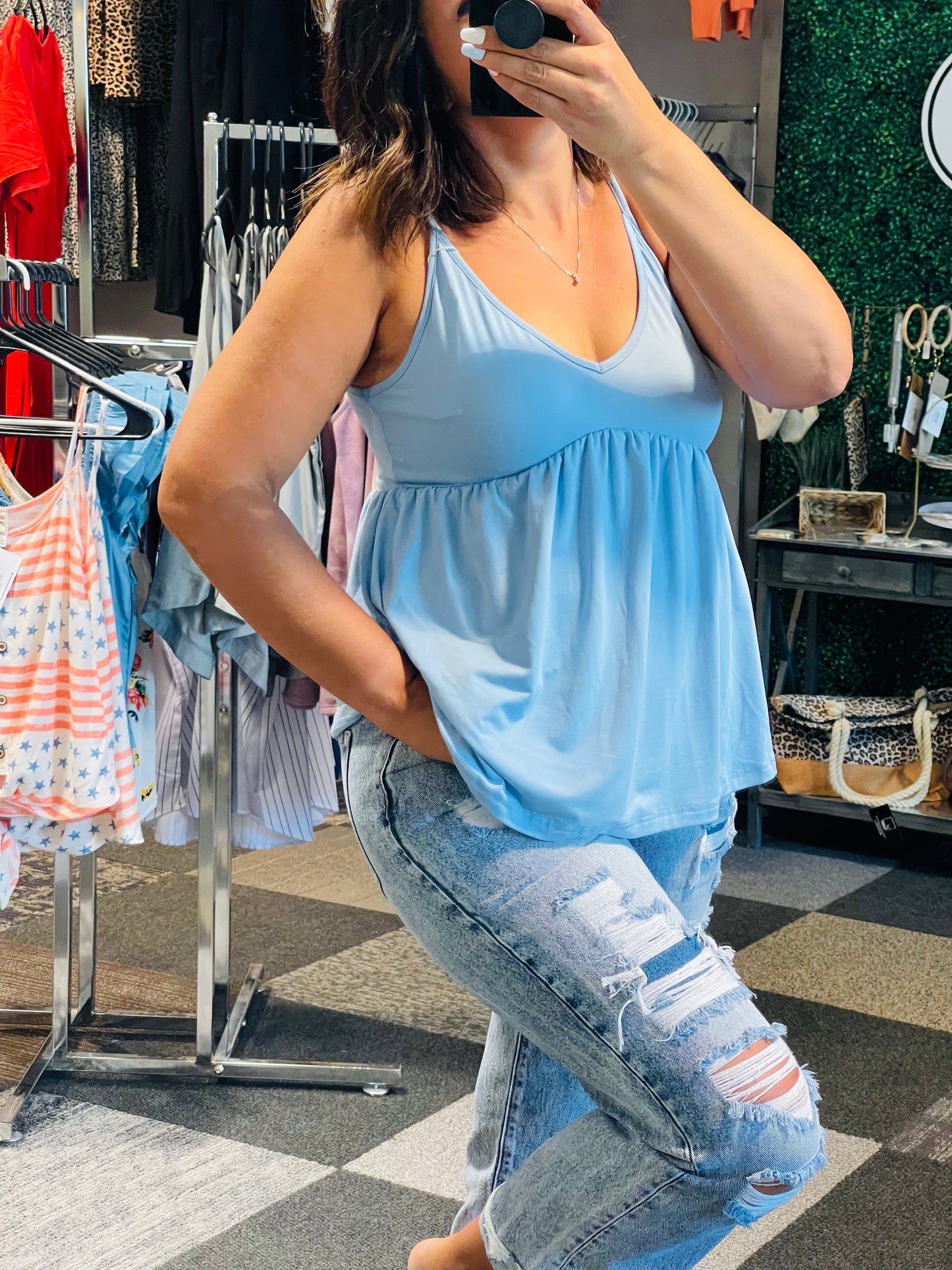 SWEET SUMMER SPAGHETTI STRAP - LIGHT BLUE