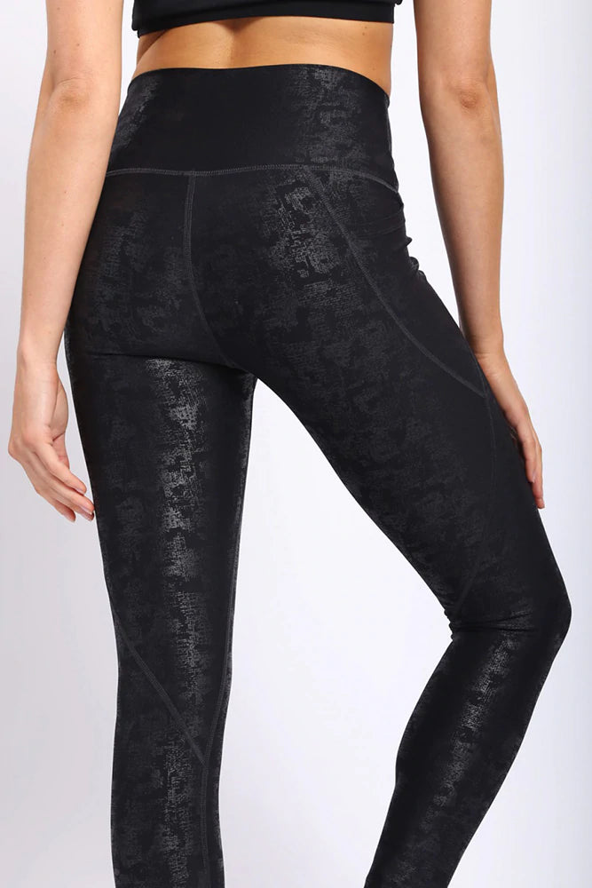 MONO B METELLIC FOIL HI-WAISTED LEGGINGS