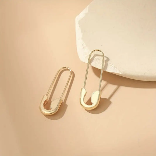 Safety Pin Design Hoop Earrings