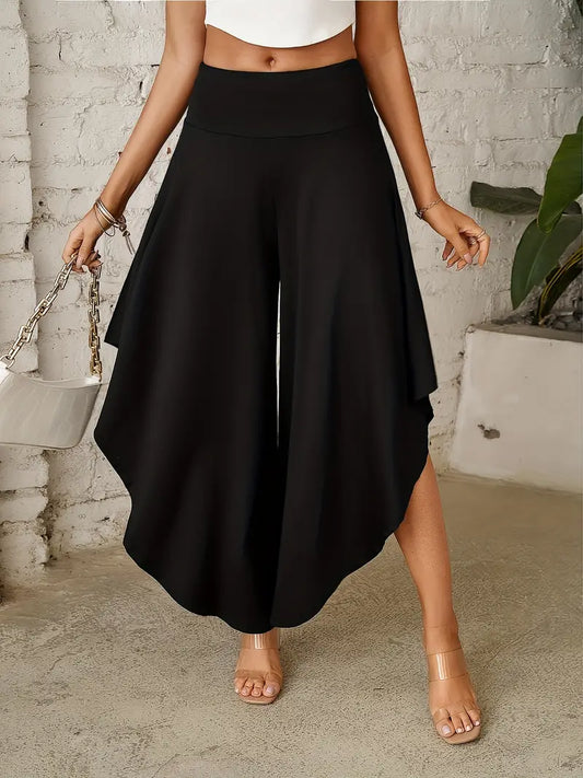 RUFFLE WIDE LEG PANTS