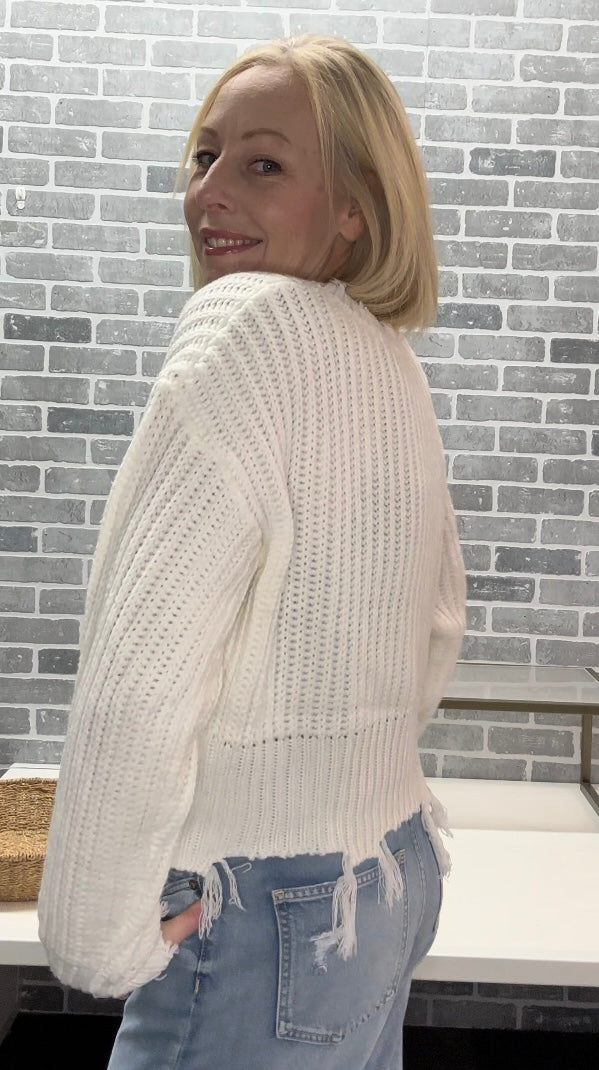 MADISON HEM CROP SWEATER