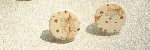 LEAF ROUND EARRINGS