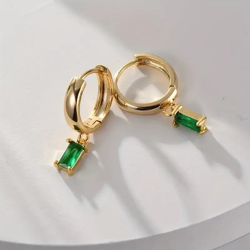 EMERALD HOOP EARRINGS