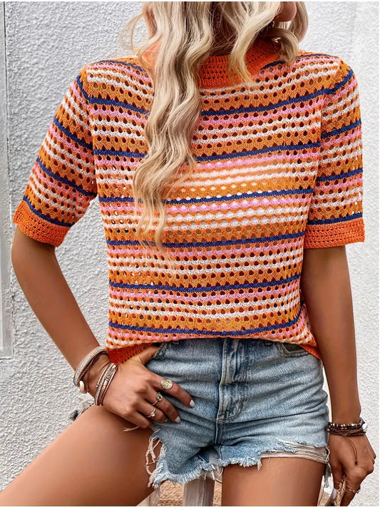 POINTELLE KNIT SWEATER