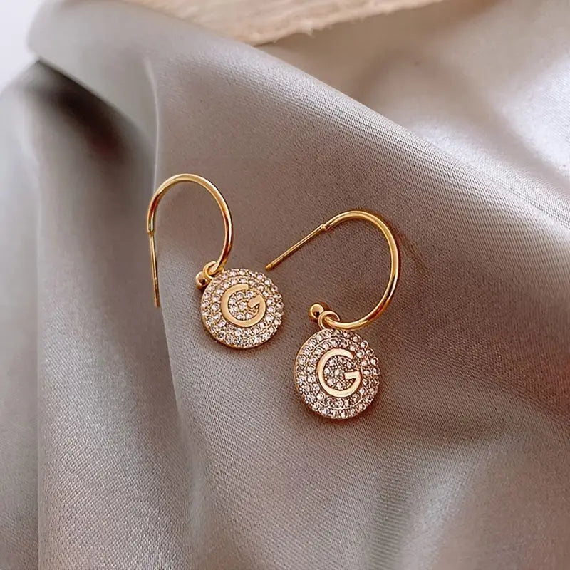 G DROP PLATE EARRINGS