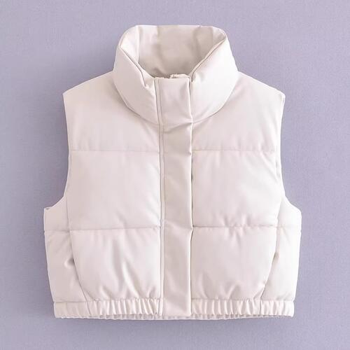 Zip-Up Drawstring Puffer Vest