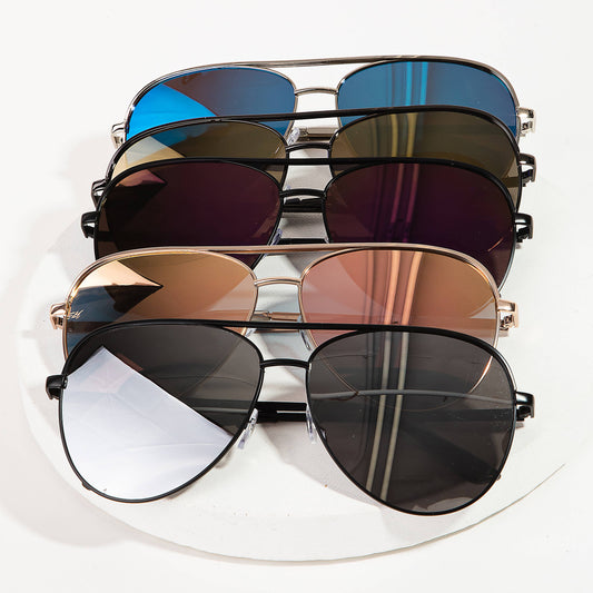 Mirrored Metal Framae Aviatior Fashion Sunglasses
