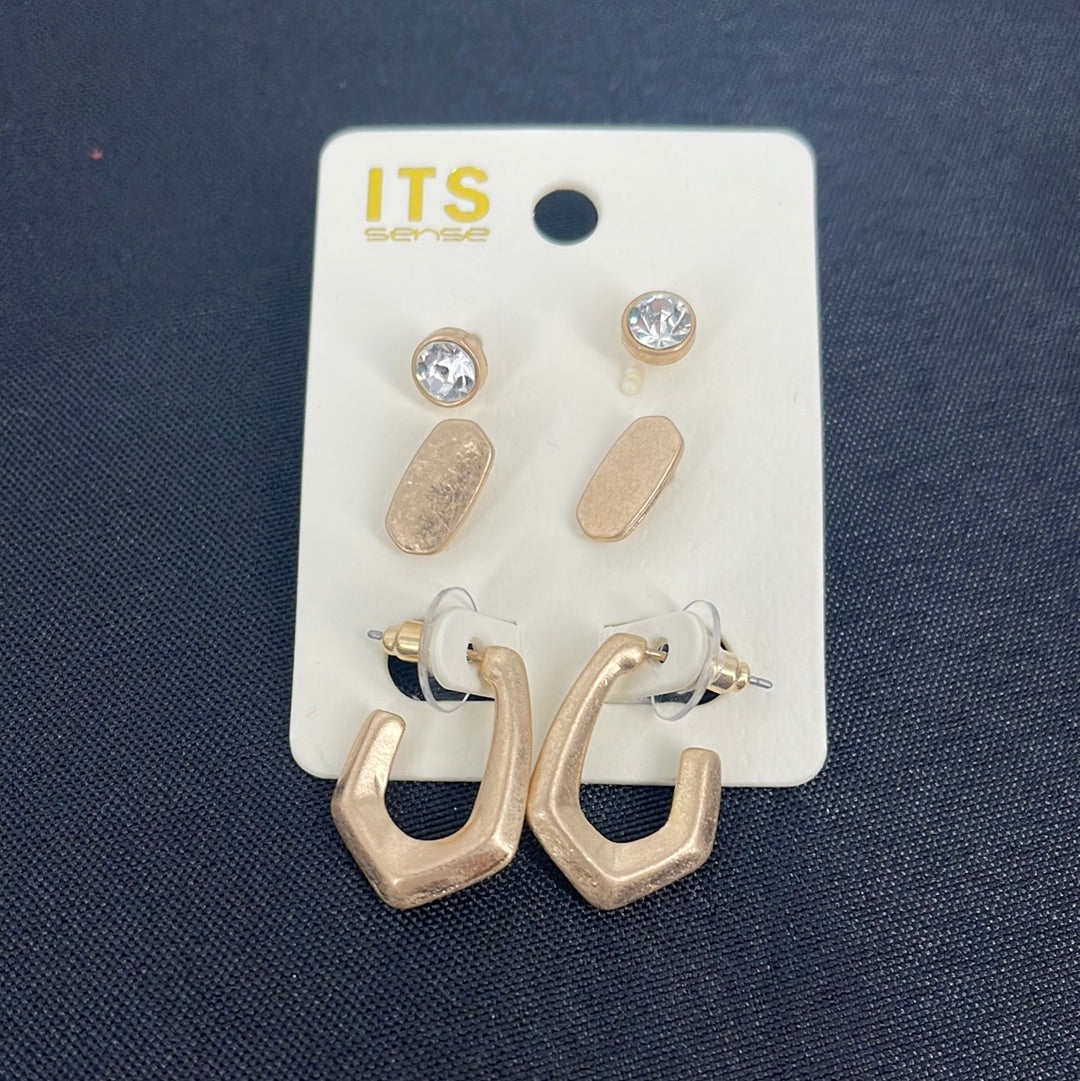 3 PC MATTE EARRING SET