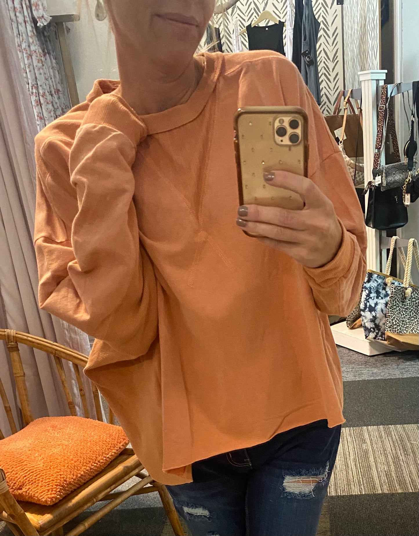 PEACH MIMOSA SWEATSHIRT