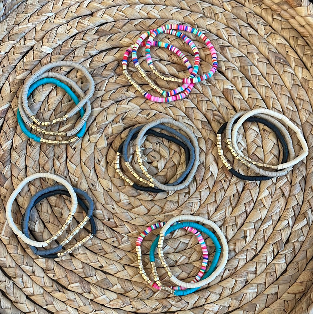 3PC. CLAY BRACELETS