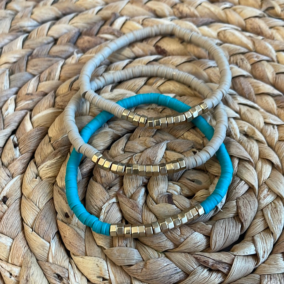 3PC. CLAY BRACELETS